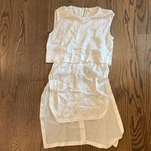 HELMUT LANG white silk slit top